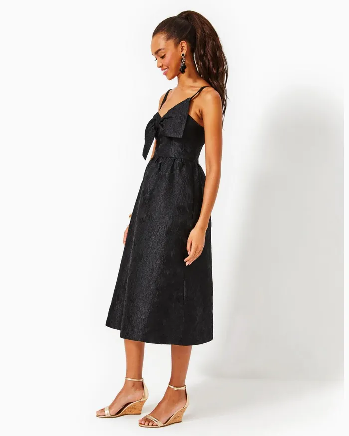 Dresses Women Lilly Pulitzer Kasslyn Dress Low Tide Navy Gold Puff Floral Brocade Dresses Women Lilly Pulitzer Kasslyn Dress Low Tide Navy Gold Puff Floral Brocade