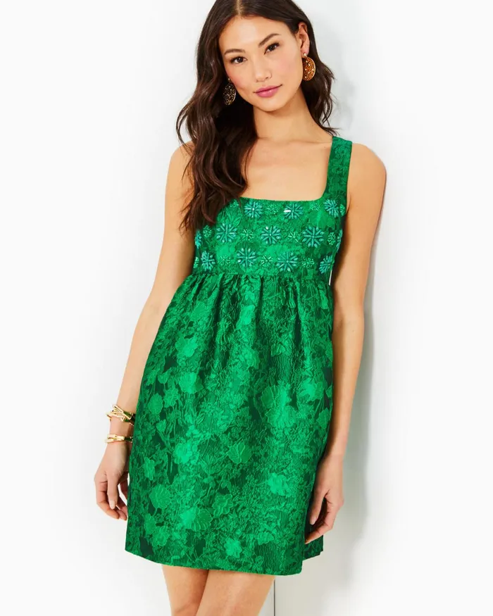 Dresses Women Lilly Pulitzer Kasslyn Dress Low Tide Navy Gold Puff Floral Brocade Dresses Women Lilly Pulitzer Kasslyn Dress Low Tide Navy Gold Puff Floral Brocade