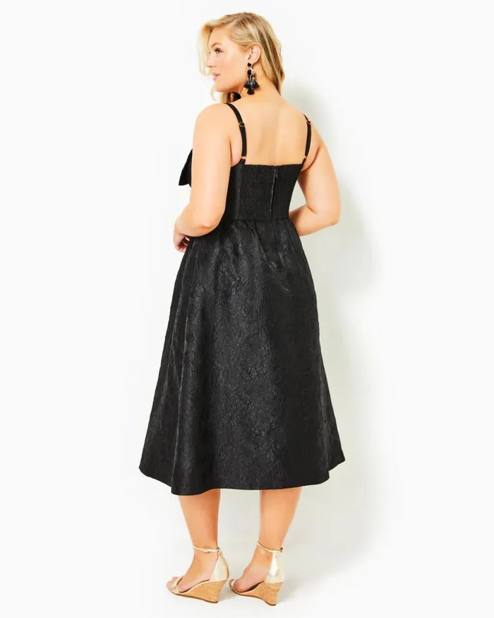 Dresses Women Lilly Pulitzer Kasslyn Dress Low Tide Navy Gold Puff Floral Brocade Dresses Women Lilly Pulitzer Kasslyn Dress Low Tide Navy Gold Puff Floral Brocade