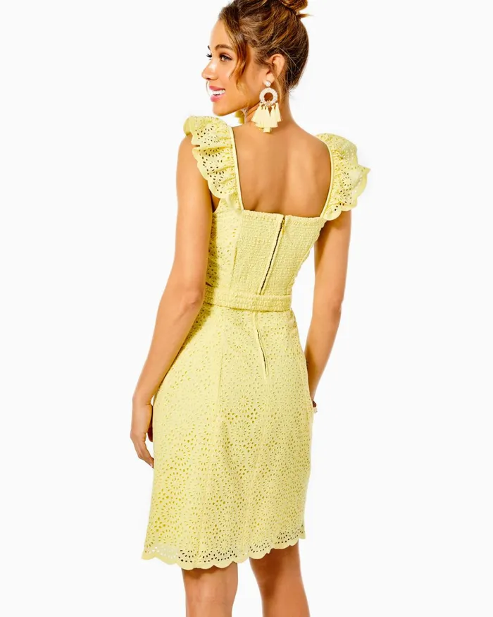 Dresses Women Lilly Pulitzer Ryann Shift Dress Creme Fraiche Kaleidoscope Eyelet