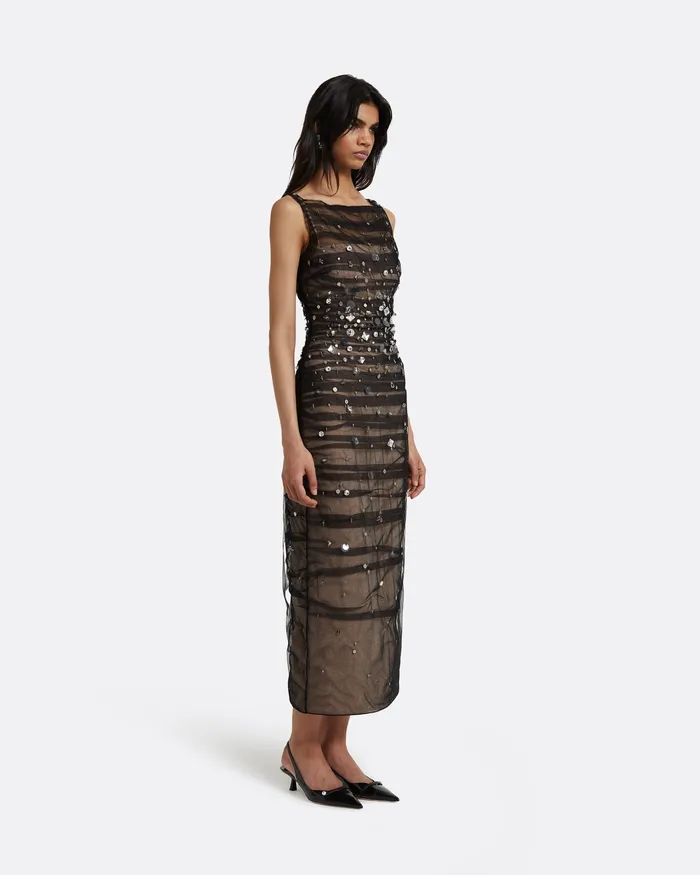 Dresses Women Safiyaa Ceren Black Midi Dress Black