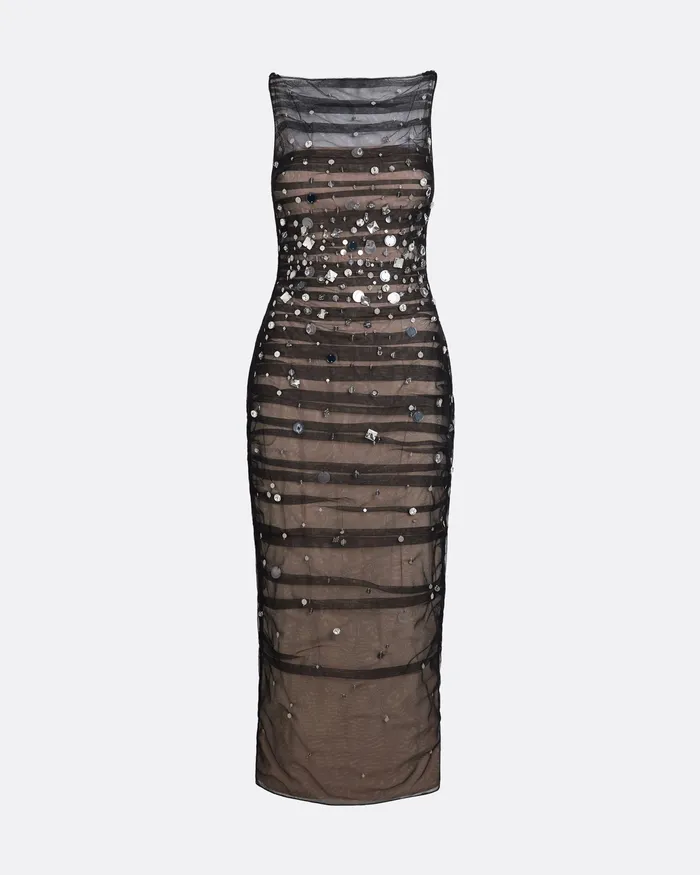Dresses Women Safiyaa Ceren Black Midi Dress Black