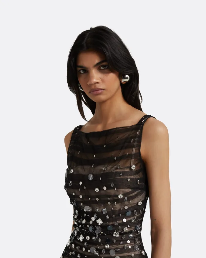 Dresses Women Safiyaa Ceren Black Midi Dress Black