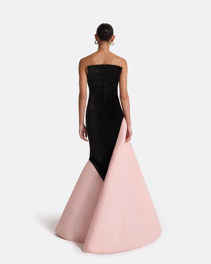 Dresses Women Safiyaa Pia Black and Peony Blush Long Dress Black and Peony Blush