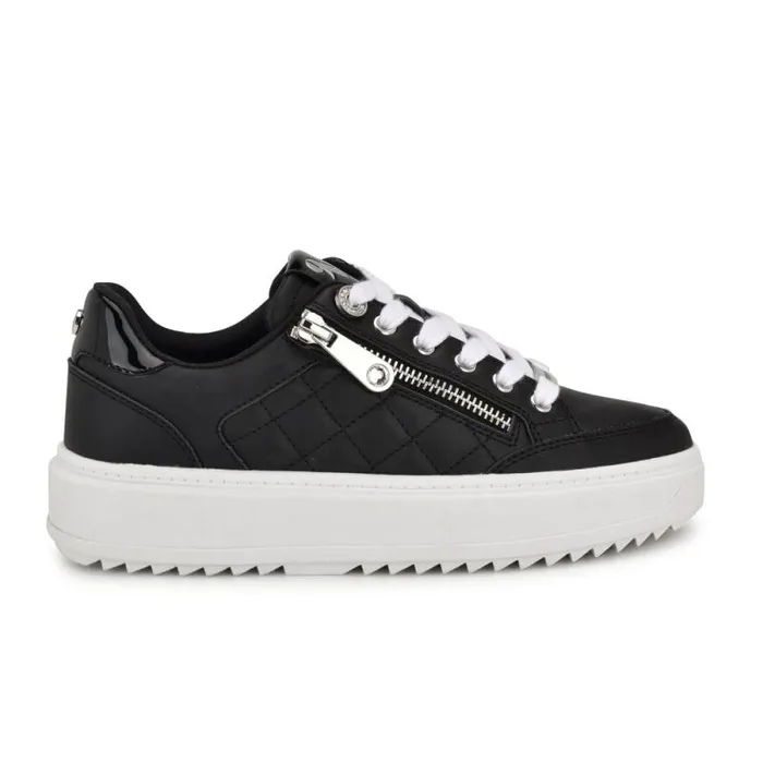 Dulah LaceUp Platform Sneakers Black Women Nine West Flats