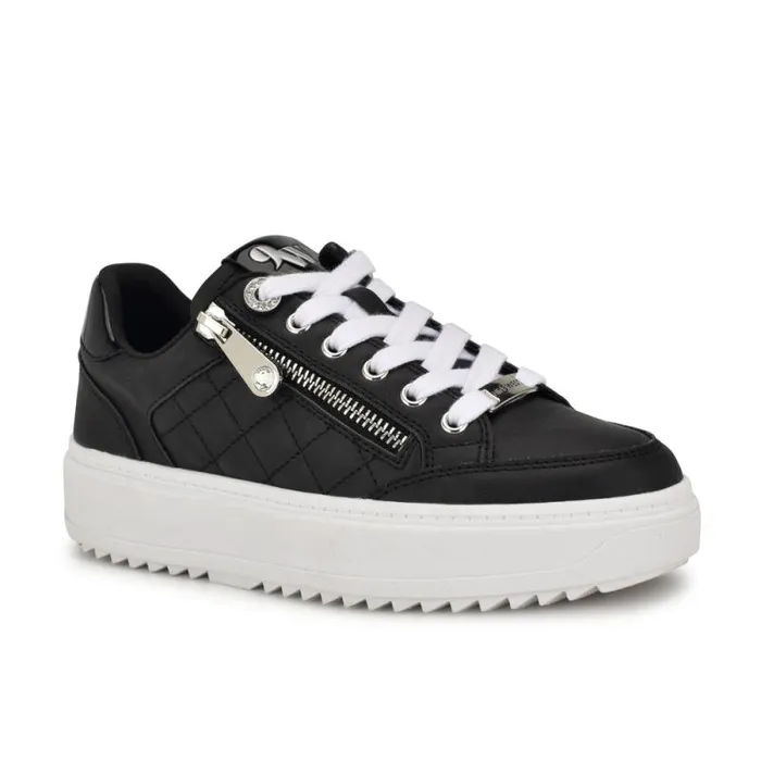 Dulah LaceUp Platform Sneakers Black Women Nine West Flats Dulah LaceUp Platform Sneakers Black Women Nine West Flats