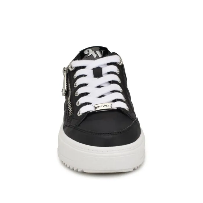 Dulah LaceUp Platform Sneakers Black Women Nine West Flats Dulah LaceUp Platform Sneakers Black Women Nine West Flats