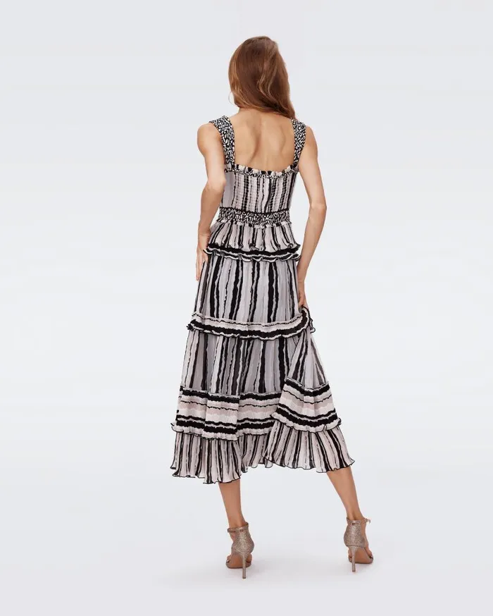 DVF Dresses Women Cato Dress Torn Flag Black