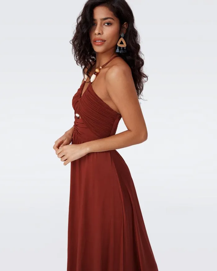 DVF Dresses Women Caty Dress Chestnut