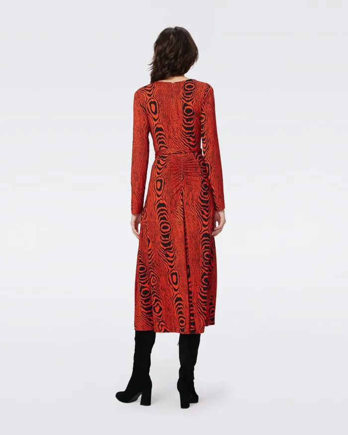 DVF Dresses Women Dorothee Dress Wood Grain Red