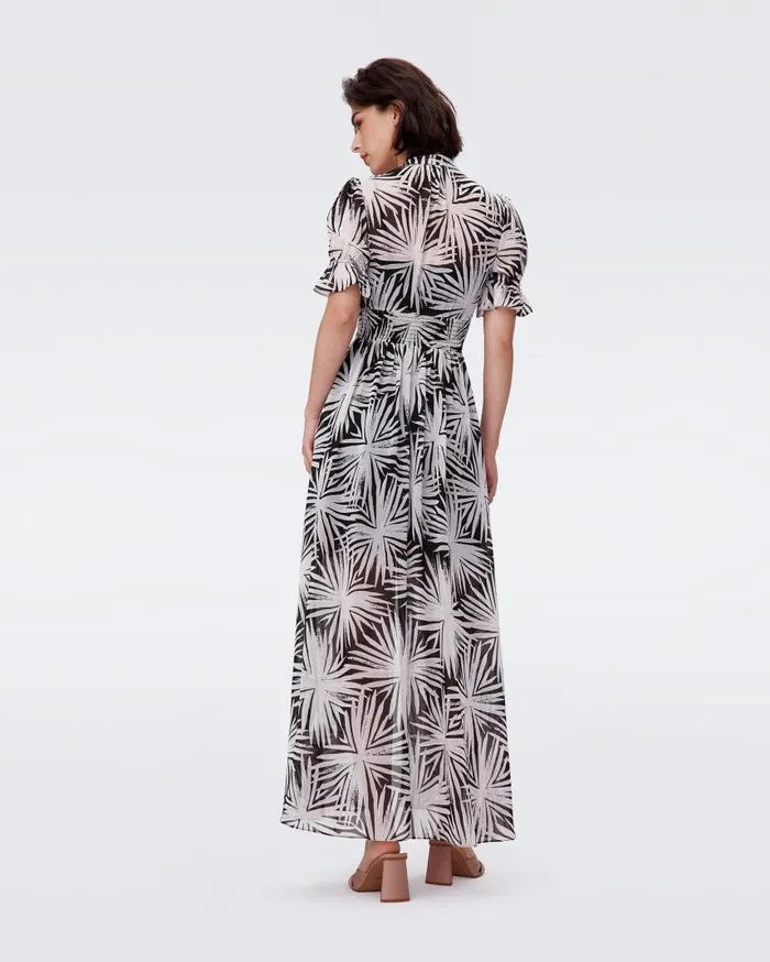 DVF Dresses Women Erica Maxi Dress Huge Sea Holly Black