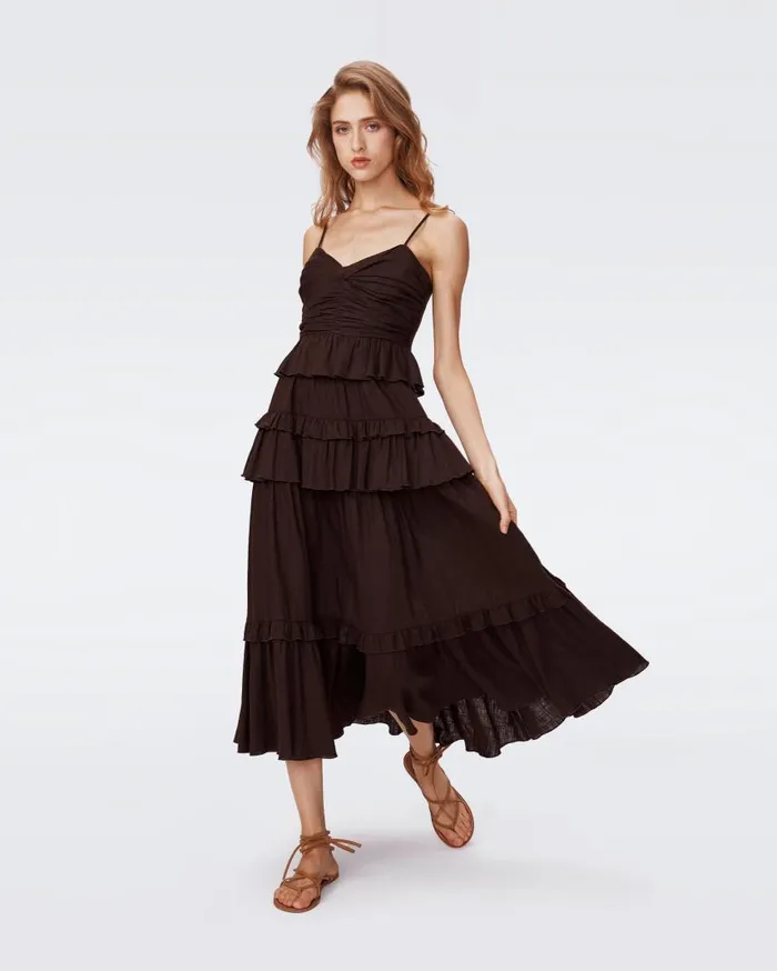 DVF Dresses Women Kali Dress Coco Brown