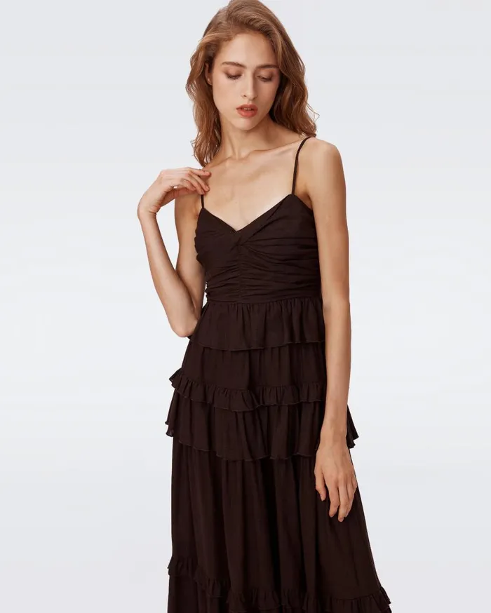 DVF Dresses Women Kali Dress Coco Brown
