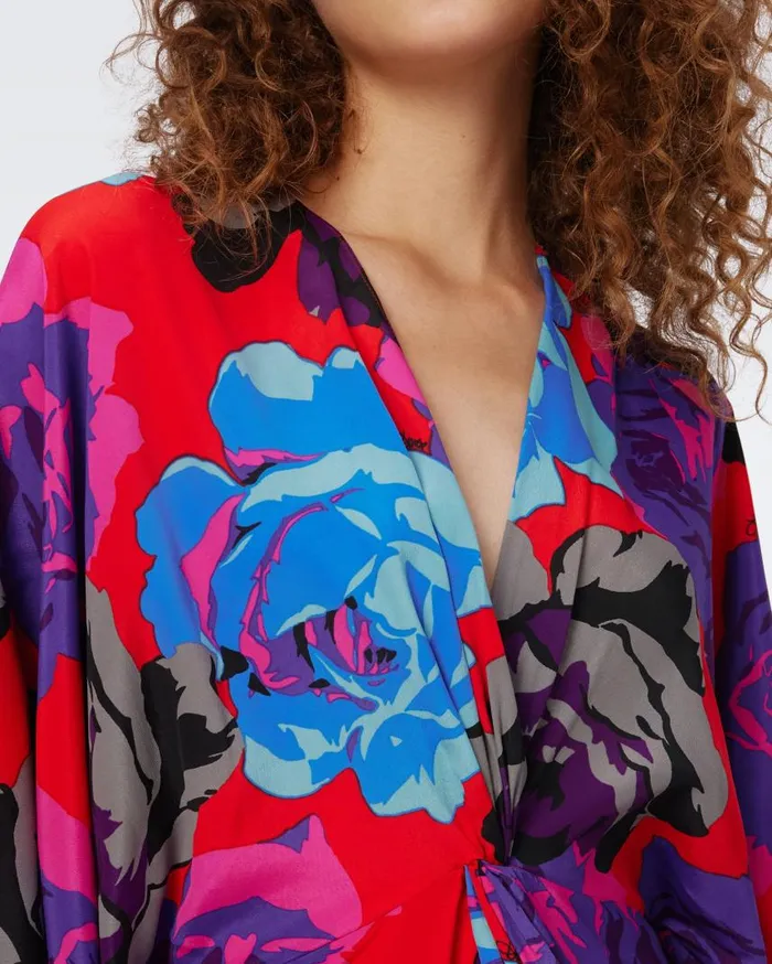 DVF Dresses Women Kason Dress Redemption Rose Blue Red
