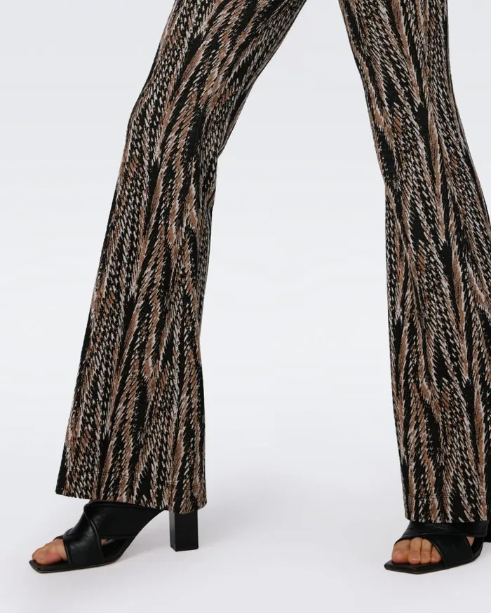 DVF Pants and Shorts Women Burano Jacquard Pants Tiny Feather Boa