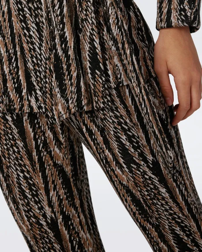 DVF Pants and Shorts Women Burano Jacquard Pants Tiny Feather Boa