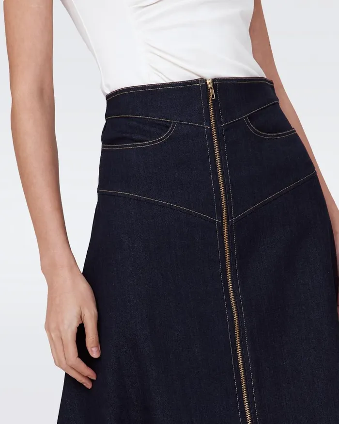 DVF Skirts Women Salome Denim Skirt Denim Blue