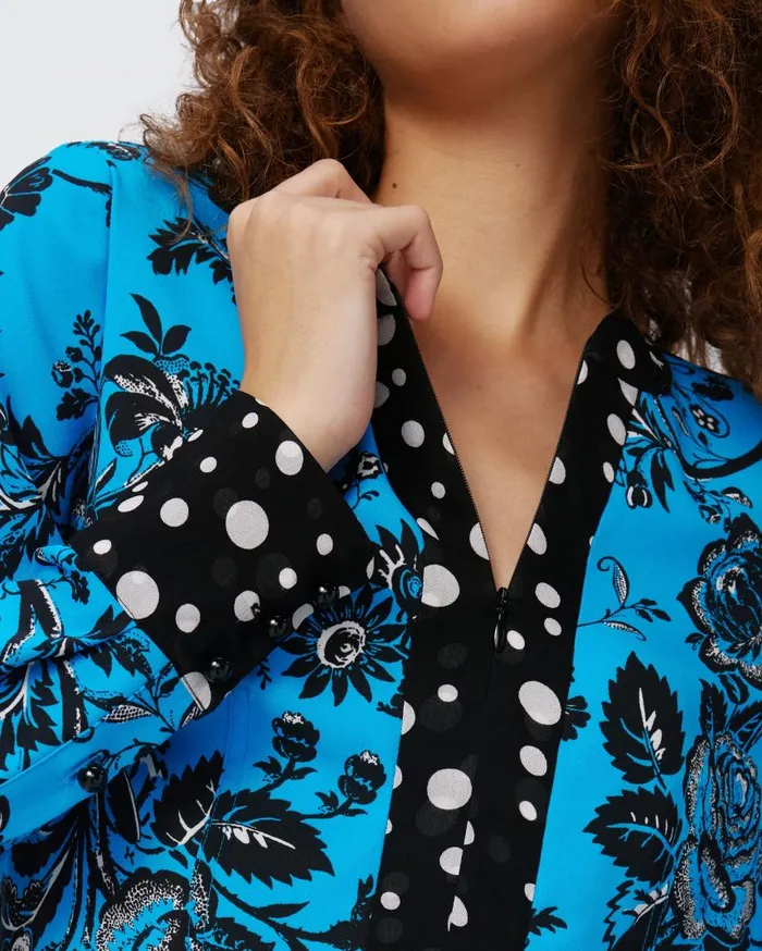 DVF Tops Women Albie Top Night Vine Blue And Tiny Gig Tile
