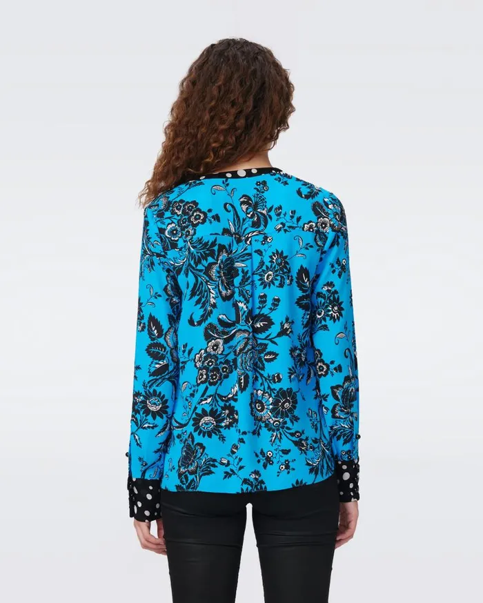DVF Tops Women Albie Top Night Vine Blue And Tiny Gig Tile
