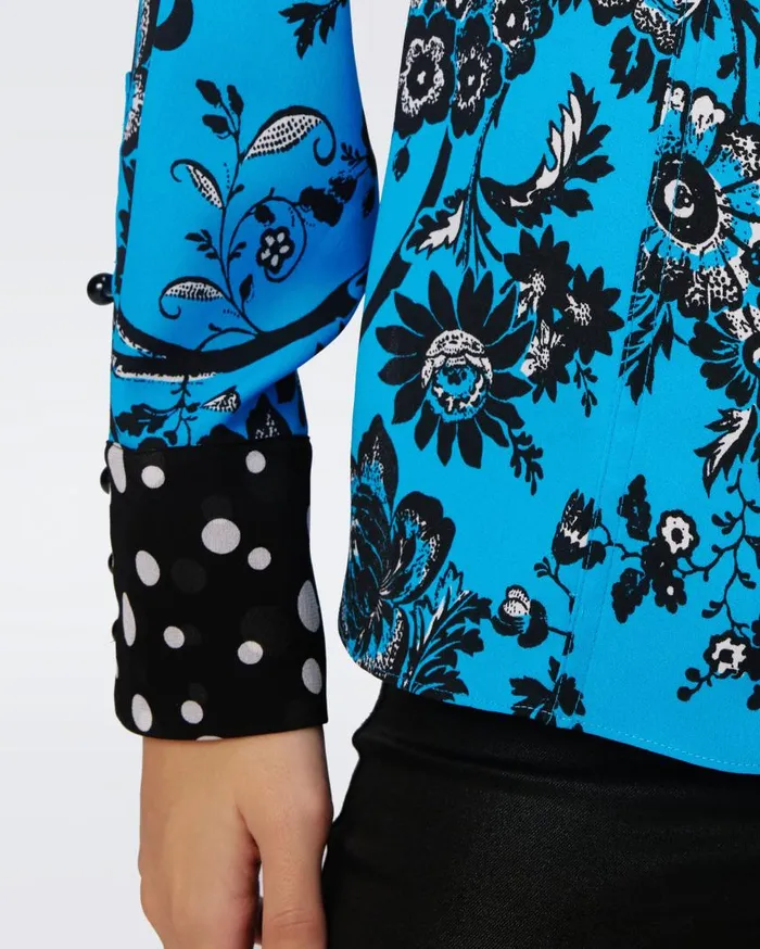 DVF Tops Women Albie Top Night Vine Blue And Tiny Gig Tile