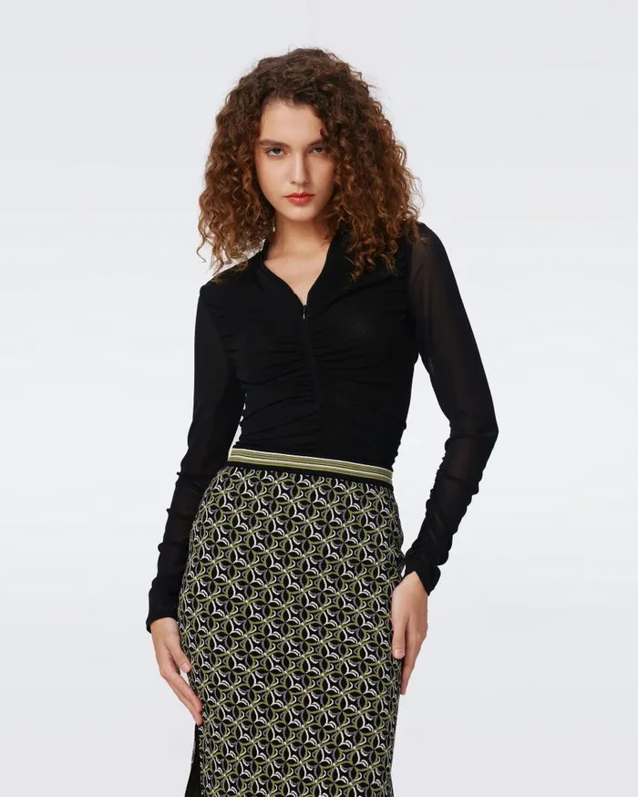 DVF Tops Women Julie Mesh Top Black