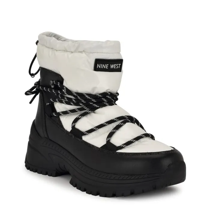 Dyme Lug Sole Casual Booties Whiteblack Women Nine West Boots and Booties Dyme Lug Sole Casual Booties Whiteblack Women Nine West Boots and Booties