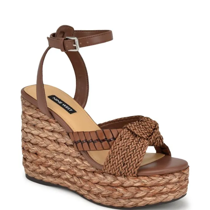 Eaden Woven Wedge Sandals Brown Women Nine West Sandals Eaden Woven Wedge Sandals Brown Women Nine West Sandals