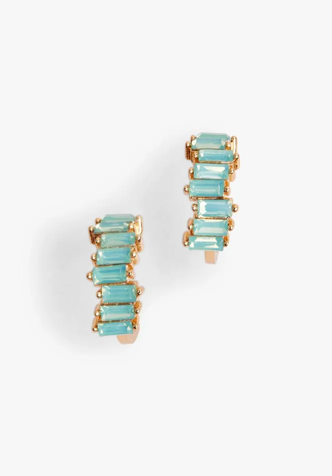 Earrings Women Hush Saria Hoop Earrings Aqua Green