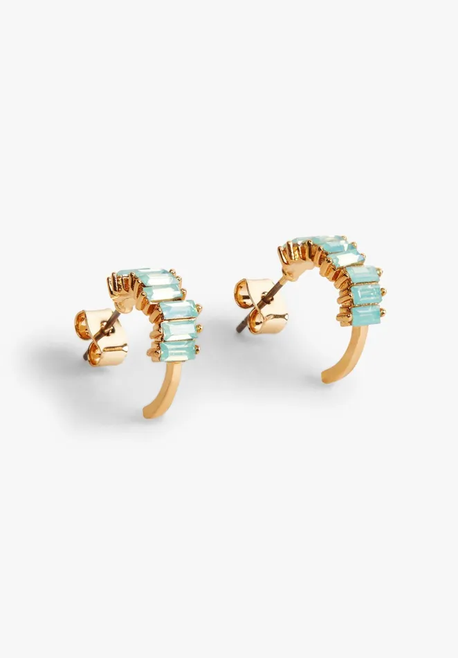 Earrings Women Hush Saria Hoop Earrings Aqua Green