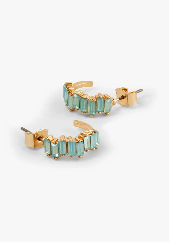 Earrings Women Hush Saria Hoop Earrings Aqua Green