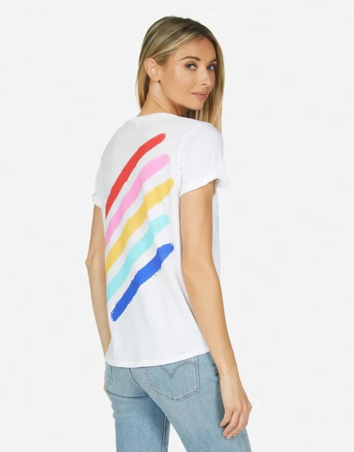 Edda Painted Evil Eye White Women Lauren Moshi Short Sleeve