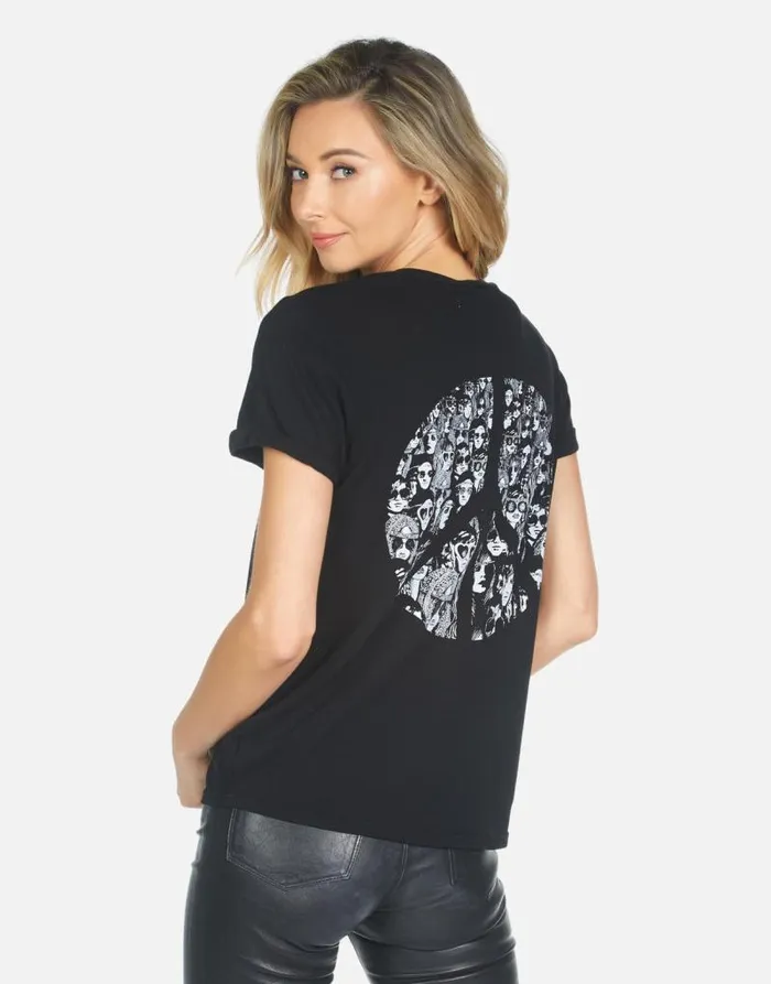 Edda Peace Hippie Black Women Lauren Moshi Short Sleeve