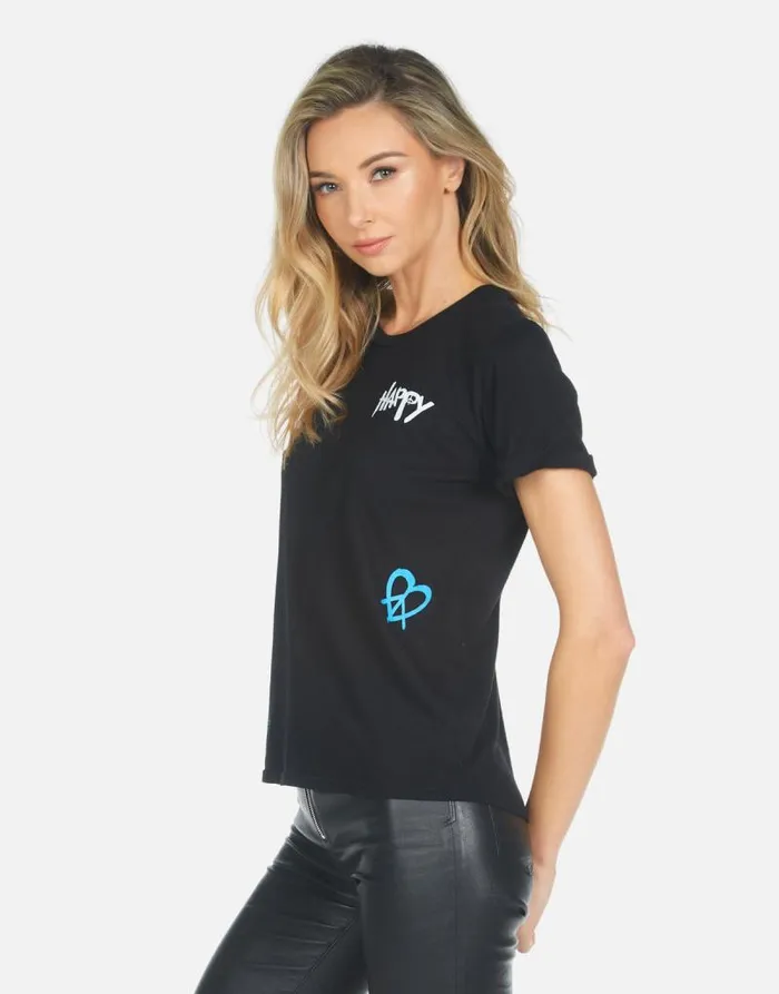 Edda Peace Hippie Black Women Lauren Moshi Short Sleeve