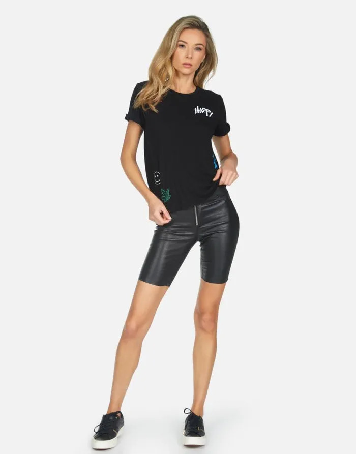 Edda Peace Hippie Black Women Lauren Moshi Short Sleeve