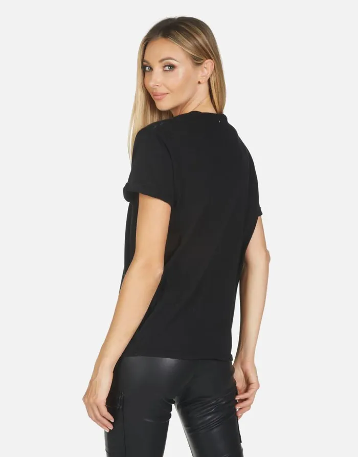 Edda Tiger Tongue Black Women Lauren Moshi Short Sleeve