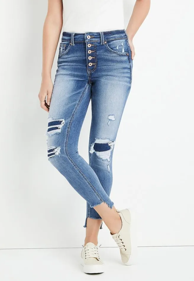 Edgely Super Skinny High Rise Frayed Jean Women Maurices Jeans