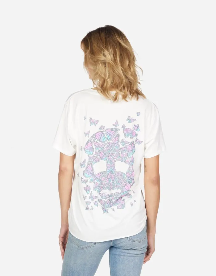 Elara Color Butterfly Skull Burst Milk Women Lauren Moshi Short Sleeve