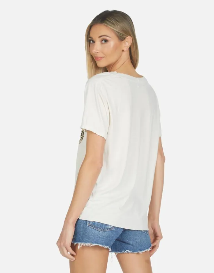 Elara Leopard Lip Ivory Women Lauren Moshi Short Sleeve