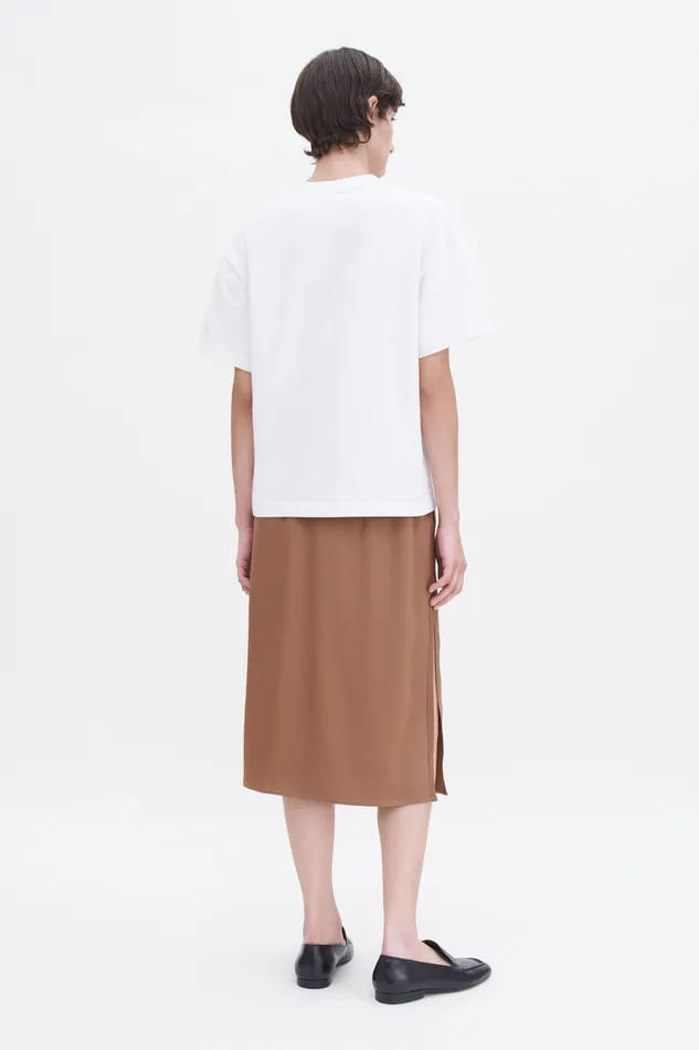 Elasticated Waist Skirt Light Brown Women Skirts filippak