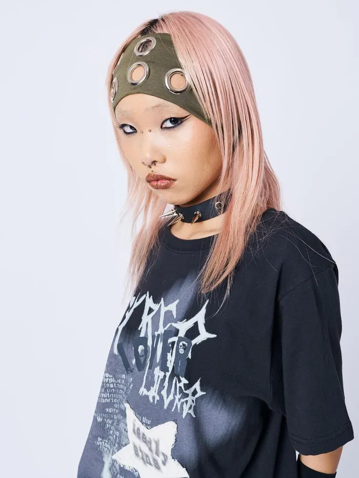 Elektra Green Metallic Hole Headband Women Minga London Hats and Hair Pieces