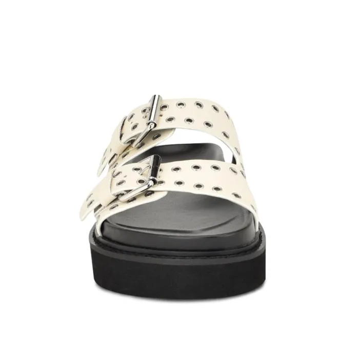 Eleny Buckle Slide Sandals Chic Cream Women Nine West Sandals Eleny Buckle Slide Sandals Chic Cream Women Nine West Sandals