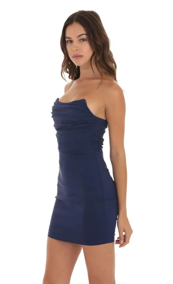 Elkin Corset Strapless Dress Navy Women LUCY IN THE SKY Mini Dresses Elkin Corset Strapless Dress Navy Women LUCY IN THE SKY Mini Dresses