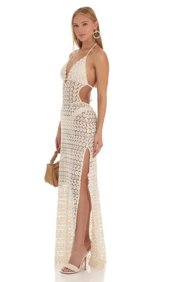 Embroidered Two Piece Set Ivory Women LUCY IN THE SKY Maxi Dresses Embroidered Two Piece Set Ivory Women LUCY IN THE SKY Maxi Dresses