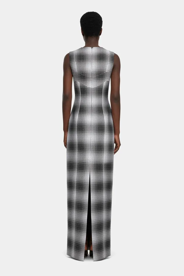 Emilia Wickstead Celene Dress In Black and White Checked Cloque Women Dresses Emilia Wickstead Celene Dress In Black and White Checked Cloque Women Dresses