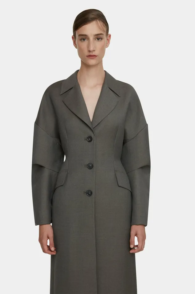 Emilia Wickstead Jaya Tailored Dress In Black Seersucker Mikado Women Jackets And Coats Emilia Wickstead Jaya Tailored Dress In Black Seersucker Mikado Women Jackets And Coats