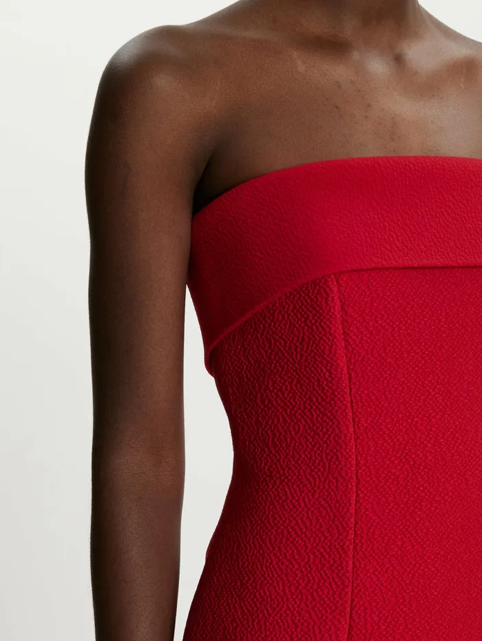 Emilia Wickstead Keeley Dress In Bright Red Cloque Women Dresses