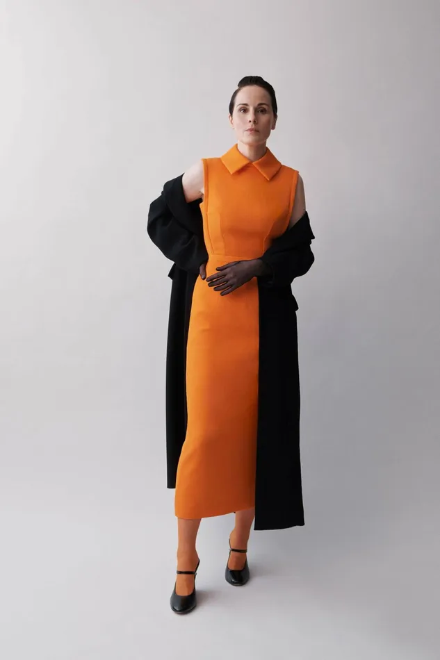 Emilia Wickstead Miles Dress In Hot Orange Double Crepe Women Dresses