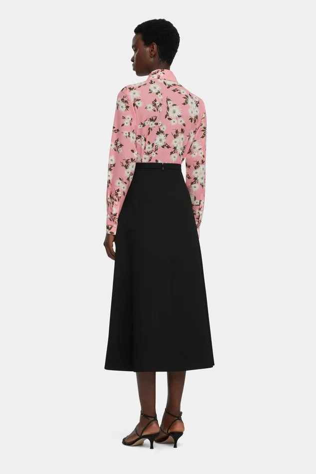 Emilia Wickstead Ravanne Top In Pink Dahlia Floral Print Crepe Georgette Women Shirts and Tops Emilia Wickstead Ravanne Top In Pink Dahlia Floral Print Crepe Georgette Women Shirts and Tops