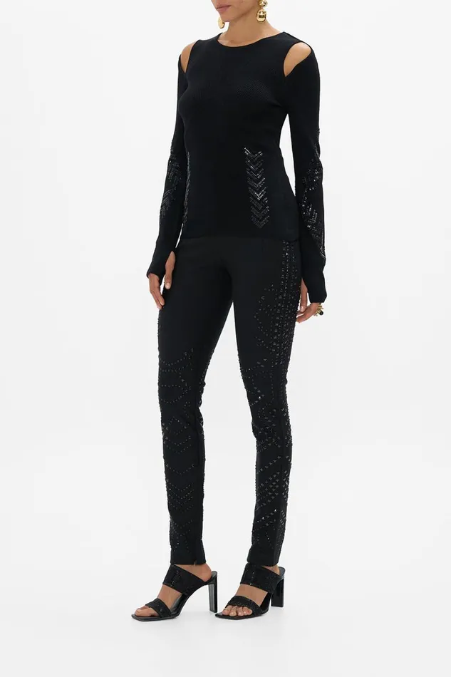ENGINEERED CUT OUT LONG SLEEVE KNIT TOP CARTOUCHE KINGDOM Cartouche Kingdom Womens Camilla Knitwear
