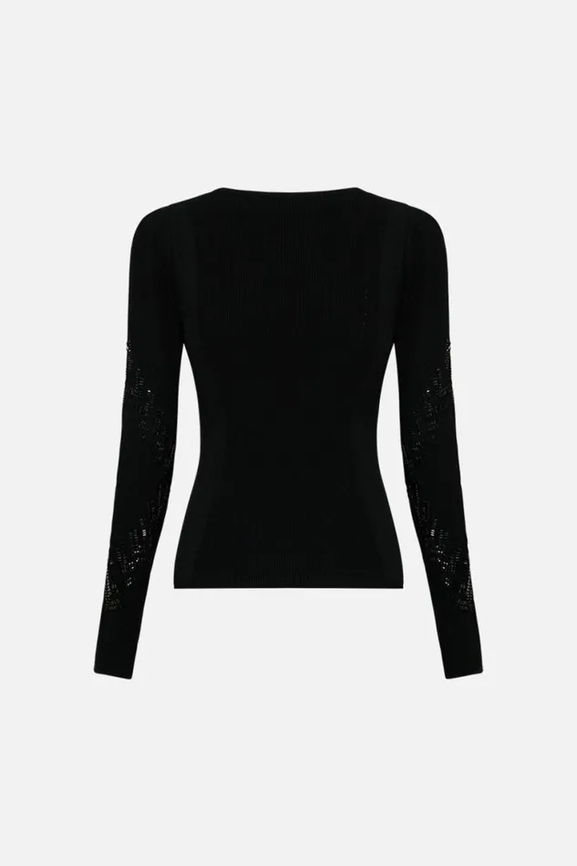 ENGINEERED CUT OUT LONG SLEEVE KNIT TOP CARTOUCHE KINGDOM Cartouche Kingdom Womens Camilla Knitwear